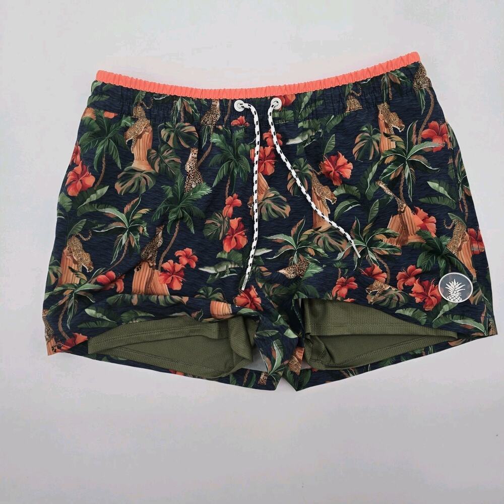Chubbies Swim Trunks Mens XL 4 Inch Cheetah Paradise Jungle Shorts Boxer Liner